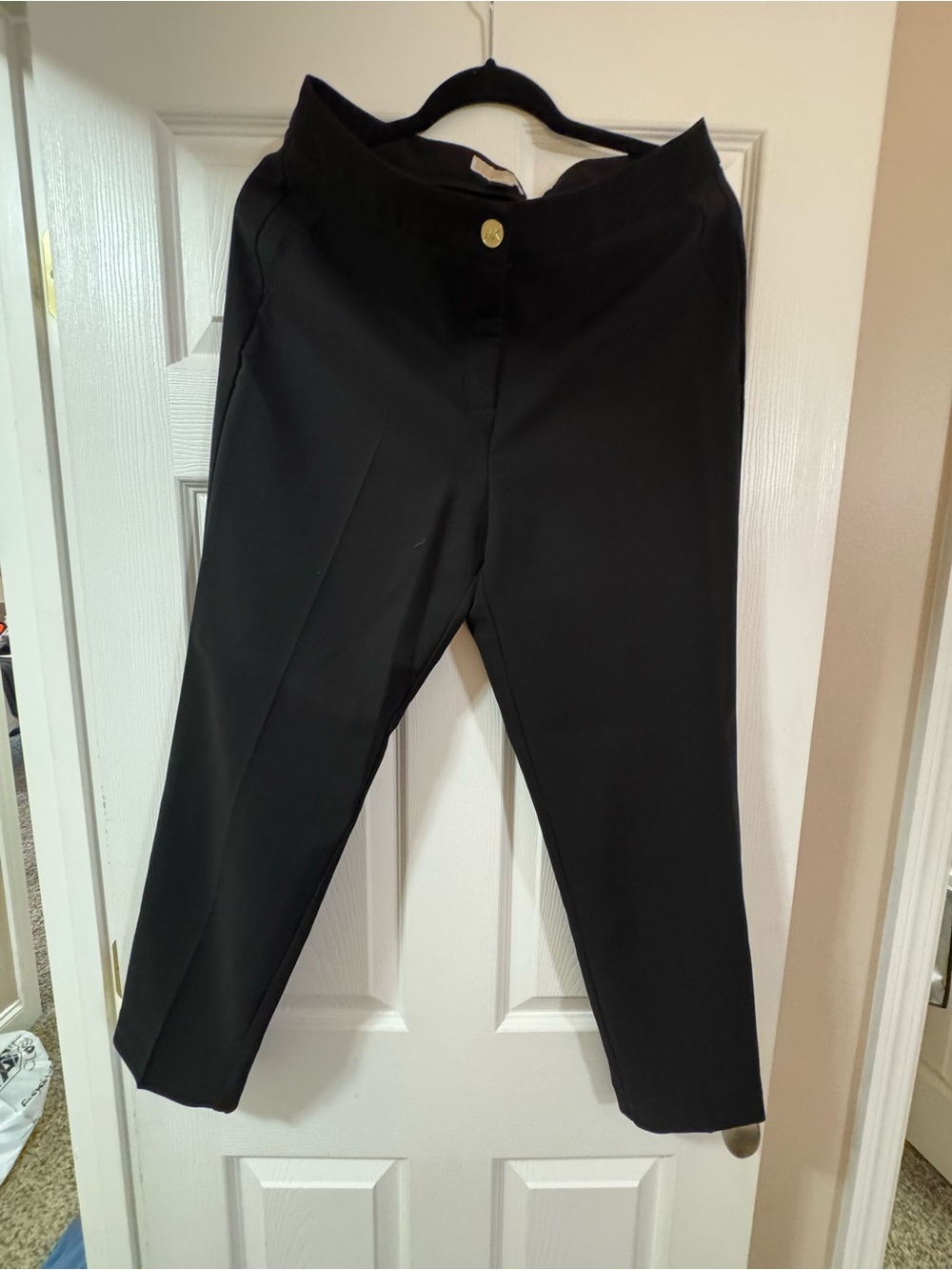 Women’s Michael Kors Black Ankle Dress Pants with Gold Accent